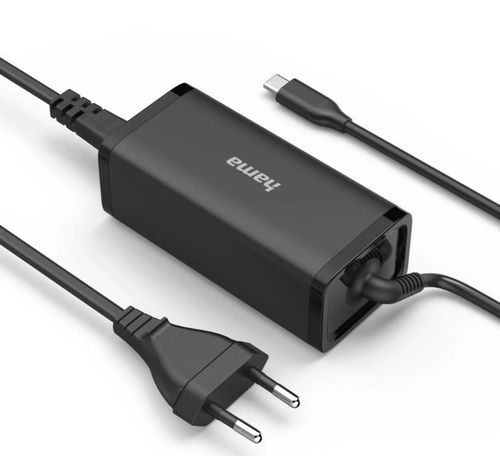 cumpără Încărcător pentru laptop Hama 200024 Universal USB-C Notebook Power Supply Unit, GaN, Pwr Del. (PD), 5-20V/100W în Chișinău 