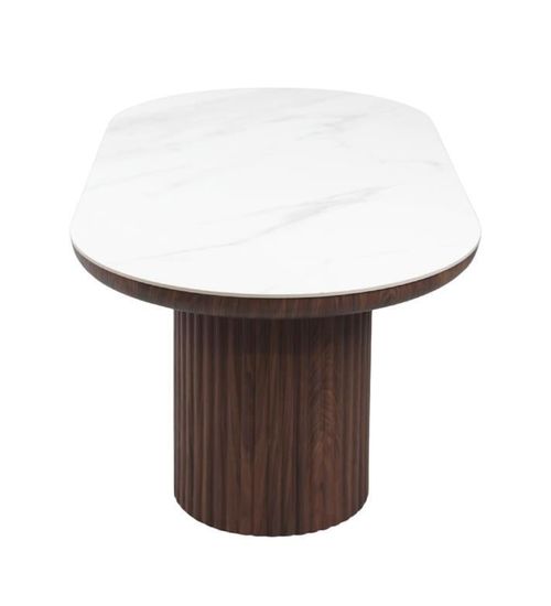 купить Стол Deco Botas 2000x900x760 White sintered stone + Wooden Leg в Кишинёве 