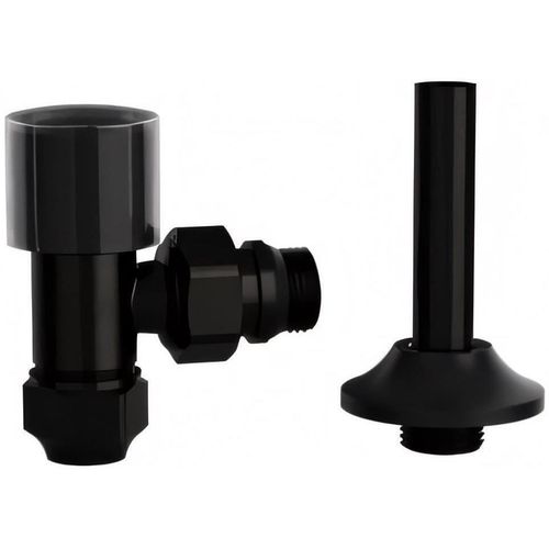 cumpără Supapă de închidere ASG Plast Robinet coltar radiator cu teava racordare 16x1/2 retur Negru (50102) în Chișinău 