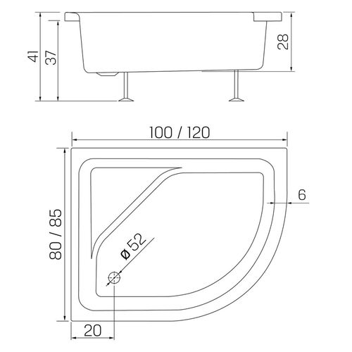 купить Душевой поддон New Trendy New Maxima L 120x85x41 B-0378 в Кишинёве 