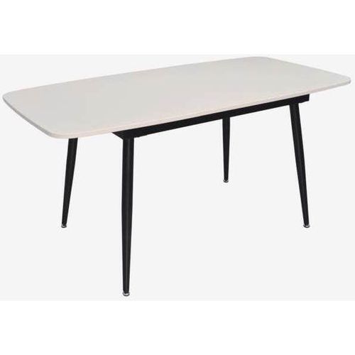 купить Стол Evelin di Costacurta DT-532R B, 120(160)x80x76см, Каркас/Опоры: Металл Черный (раздвижной), белый мат в Кишинёве 