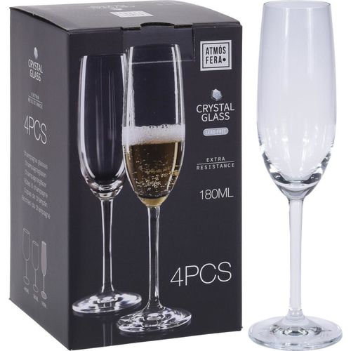 купить Посуда для напитков Promstore 38735 Набор бокалов для шампанского Agio Gold-cut 4шт, 180ml в Кишинёве 