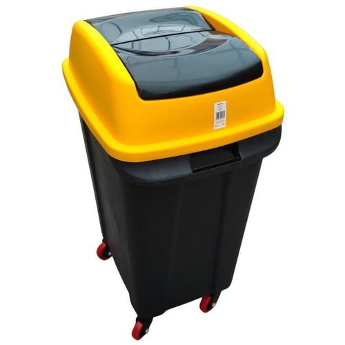 купить Урна для мусора Hydro S cu roți HIPPO 50 L Negru / Galben 0430529 в Кишинёве 