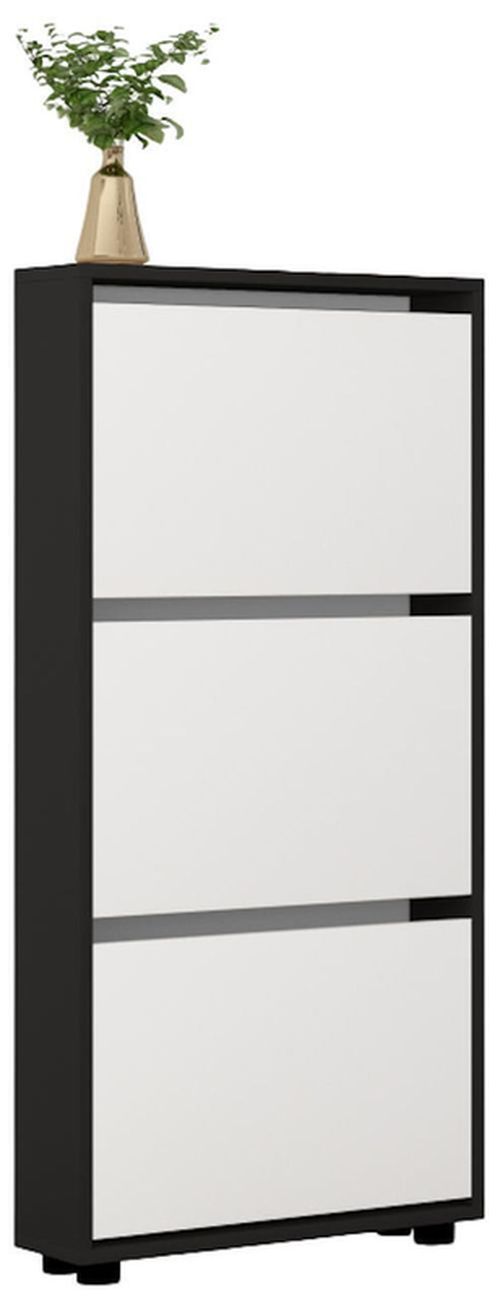 cumpără Raft pentru încălțăminte Mobildor-Lux Leo Slim 60x16x125H cm Anthracite/White în Chișinău 