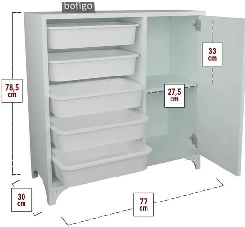 купить Шкаф детский Bofigo Коробка для игрушек 770x300x785mm, White (12-02-01) в Кишинёве 