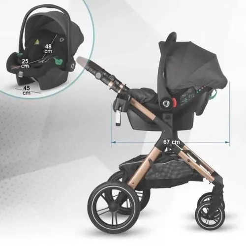 cumpără Сărucior pentru copii Coccolle Melora Diamond Black, 3in1 cu landou transformabil în Chișinău 