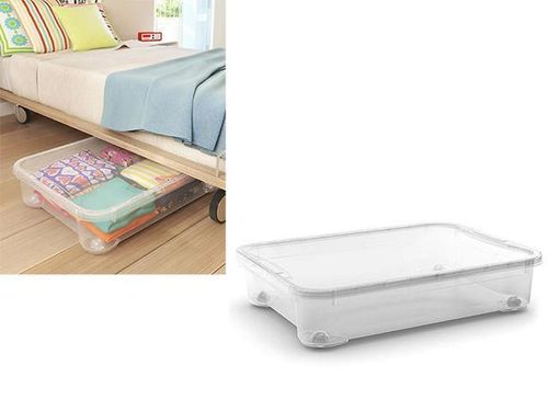 купить Короб для хранения KIS 38587 Коробка с крышкой подкроватная 54l, 80x58xH18cm, прозрач в Кишинёве 