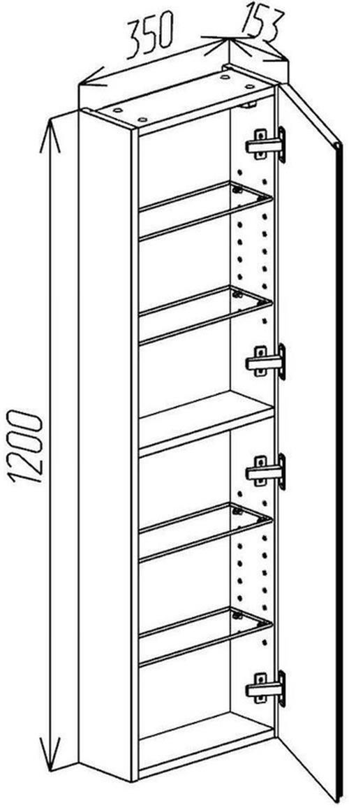 cumpără Dulap penal Bayro подвесной Studio 350x1200 универсальный белый мат în Chișinău 