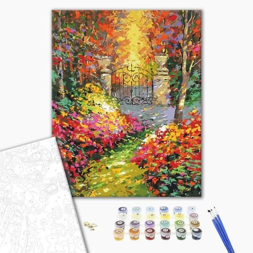 cumpără Tablou pe numere BrushMe RBS9972FC 30x40cm (fără cutie) Grădină de toamnă în Chișinău 