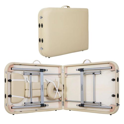 cumpără Masă de masaj Naipo MGBC-211H Cream 2 fold, Aluminium Feet în Chișinău 