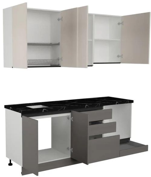 купить Мебель для кухни ArtFlame GOLA Cream/Stone Grey (2 m.l.) в Кишинёве 