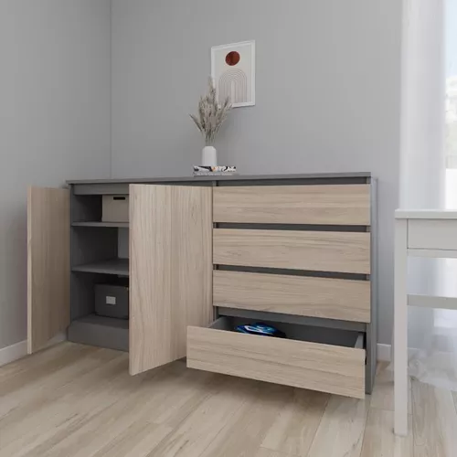 купить Комод Smartex (16114) Т2 160cm Grafit+Stejar Deschis в Кишинёве 