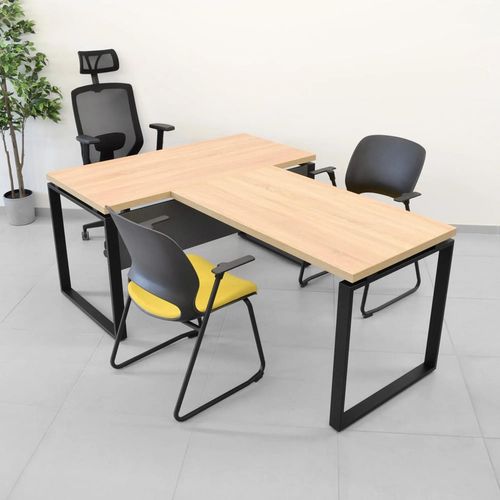 купить Офисный стол Deco Anexă consiliu pentru B-140 birou sonoma/black в Кишинёве 