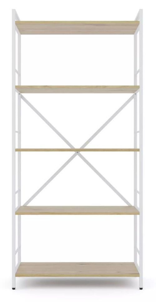 cumpără Raft de birou Nex Home Raft metalic Loft 1700x800x350mm, 5 polite PAL, White/Oak Artisan în Chișinău 