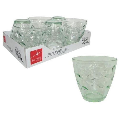 купить Посуда для напитков Bormioli Rocco 29628 Набор стаканов для воды Flora Acqua 6шт 260ml зеленые в Кишинёве 