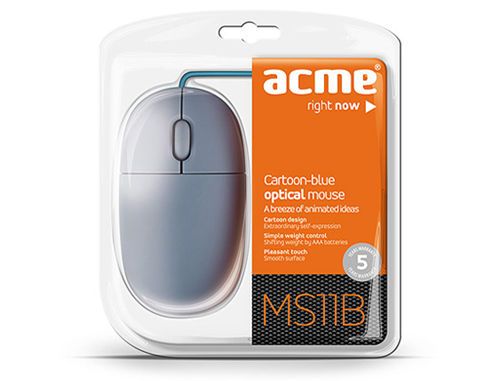купить Acme MS11B Cartoon-blue Optical Mouse USB, Grey/Blue, 1000dpi, 1.5m (mouse/мышь), www в Кишинёве 