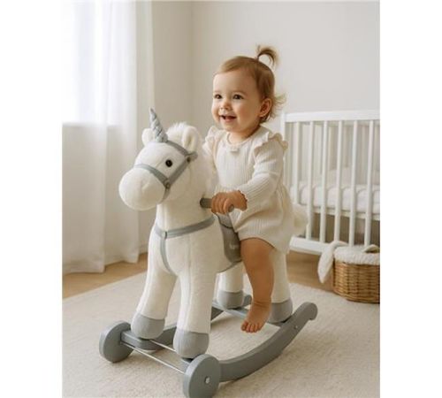 купить Детское кресло-качалка Baby Mix 56427 Unicorn белая в Кишинёве 