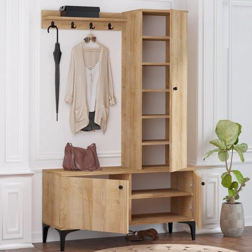 cumpără Mobilă pentru antreu Trendy Lex, StejarNegru, 110x175x40cm (GTR005938) în Chișinău 