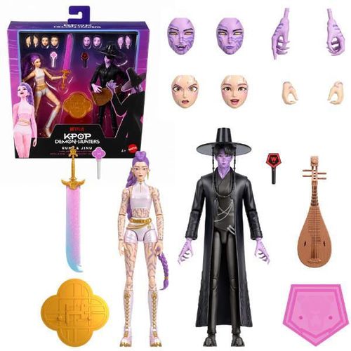 купить Фигурка героя Mattel JRY40 Set figurine Vânătorii de demoni „Rumi și Jinu: Bătălia finală”, 2 buc. в Кишинёве 