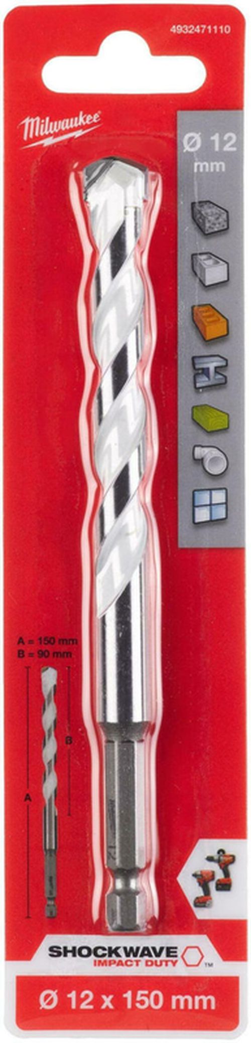 купить Сверло Milwaukee 4932471110 Burghiu multimaterial 12x150mm в Кишинёве 