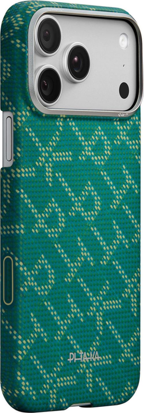 cumpără Husă pentru smartphone Pitaka Iphone 17 Pro Ultra-Slim (Monogram-Gold/Green) (KI1701PTK) în Chișinău 