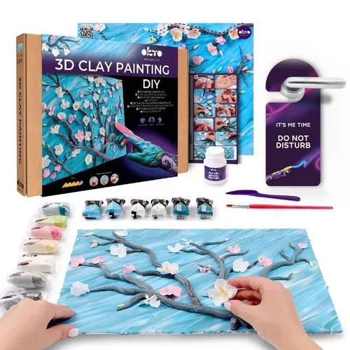 купить Набор для творчества Okto 10053 Tablou 3D cu plastilină aerată Air Clay 30x40сm: Ramuri de Migdal Înflorit в Кишинёве 