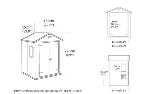 купить Садовый сарай Keter 56116 Casuta de gradina Manor 6x5 DD 185x152x226cm, bej в Кишинёве 
