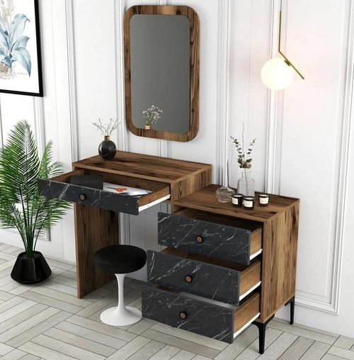 купить Туалетный столик Trendy Lizbon 548-Nuc, Negru 124x84x40cm в Кишинёве 