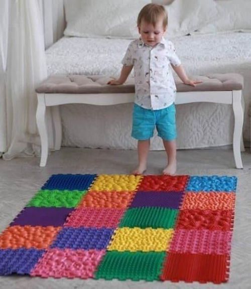 cumpără Covoraș de joacă Ortek 11273 Covoraș puzzle ortopedic - masaj MEGA MIX 24el 26x26cm în Chișinău 