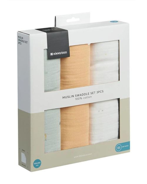 купить Аксессуар для пеленания Kikka Boo 31103010092 Pelinci de muselina Sleepy Sheep, 100x100cm, 3buc в Кишинёве 