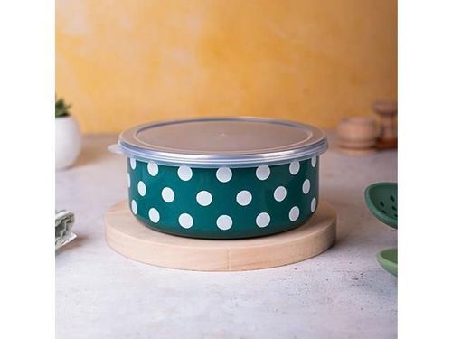 купить Контейнер для хранения пищи Metalac 57045 Recipient emailat Green Dots 16cm, 1.3L, capac din plastic в Кишинёве 