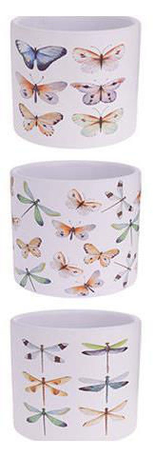 купить Декор Holland 44438 Вазон для цветов керамический Бабочки D12x10cm в Кишинёве 