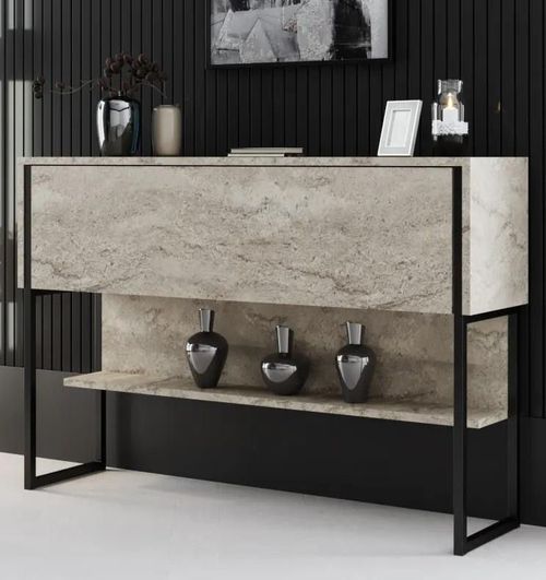 купить Стол Trendy Luxe, TravertinNegru, 120x80x30cm (GTR005833) в Кишинёве 
