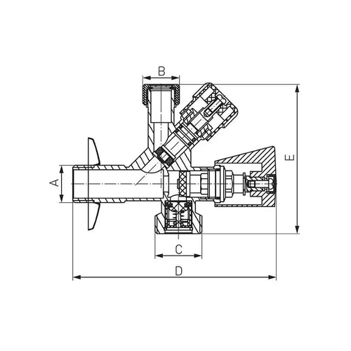 купить Запорная арматура Ferro Robinet coltar combinat 1/2"x3/4"x1/2" CF5105 в Кишинёве 