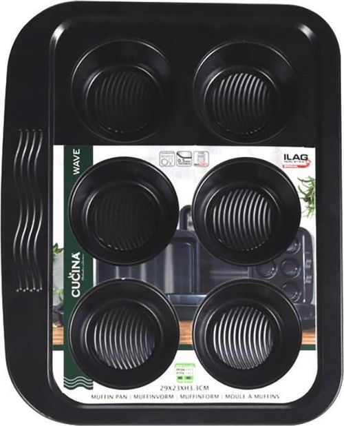 cumpără Formă de copt Cucina 49601 6 cupcakes "Wave" 28X23X3cm, antiaderenta în Chișinău 