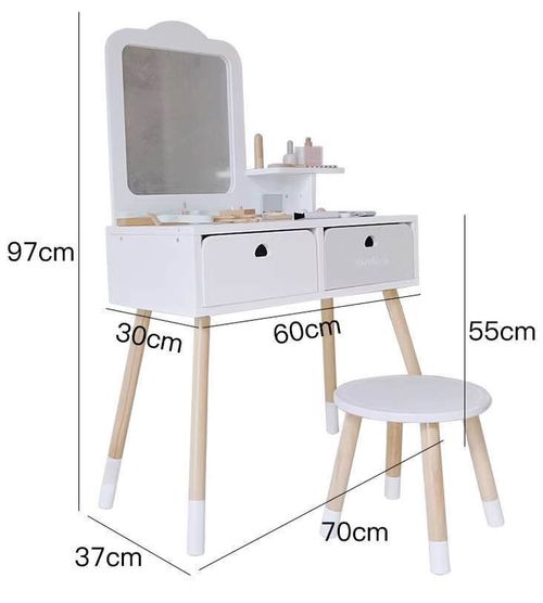 купить Набор детской мебели Richi (63406) Masa pentru machiaj din lemn cu scaunel в Кишинёве 