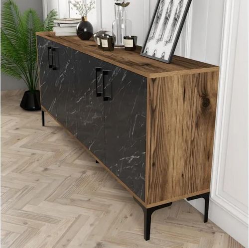 cumpără Casetieră Trendy Kiev, Nuc, Marmura Neagra 180x78x35cm în Chișinău 