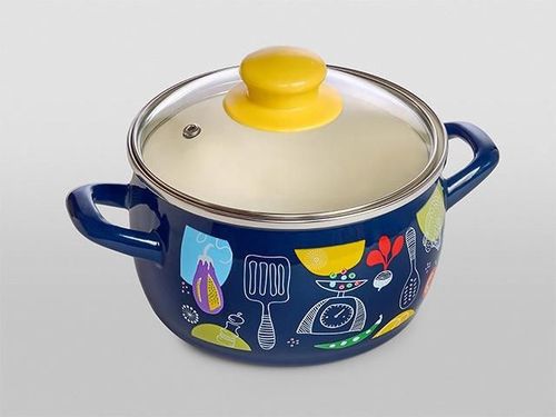 купить Набор посуды Metalac 57036 Set cratite emailat Appetit 3buc + capac din sticla 3 buc в Кишинёве 