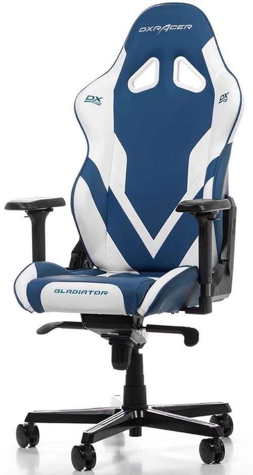 купить Офисное кресло DXRacer Gladiator GC-G001-BW-BX2, Blue/White в Кишинёве 