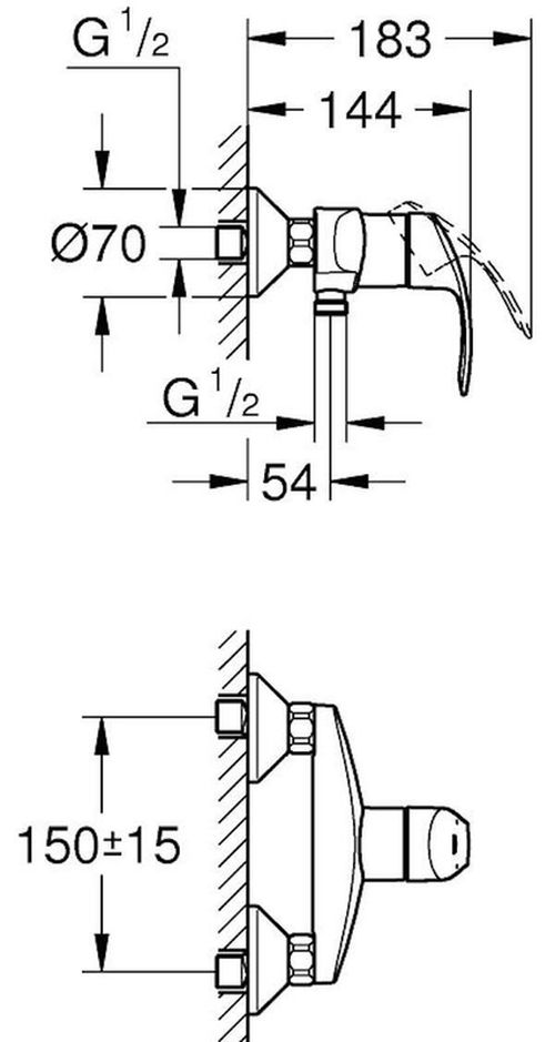 cumpără Baterie de duș Grohe Eurosmart OHM dus 33555002/33555003 în Chișinău 