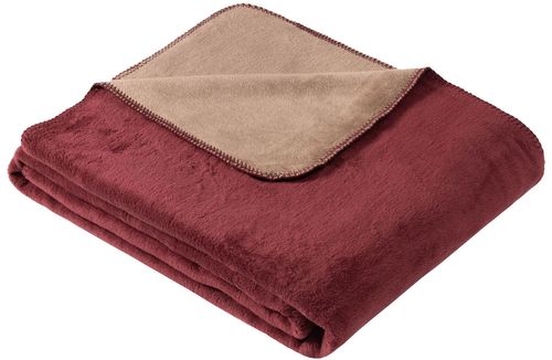 cumpără Textile de casă Ibena 2340/490 Uni Decke Double Face Dublin Burgundy/light brown în Chișinău 