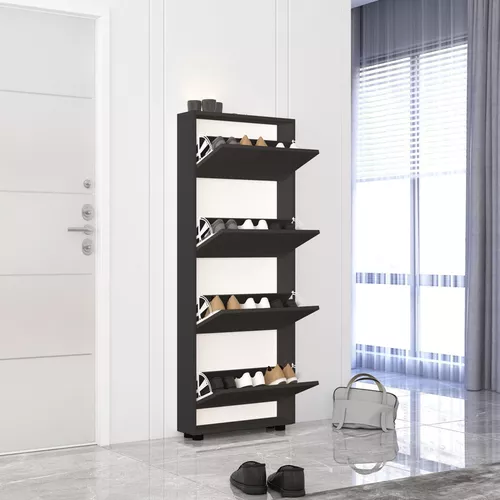 cumpără Raft pentru încălțăminte Mobildor-Lux Leo Slim 50x16x164H cm White/Anthracite în Chișinău 