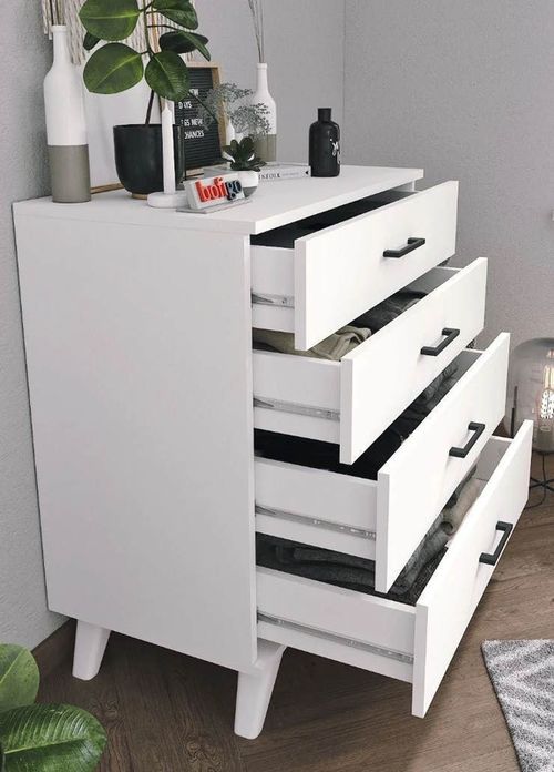 cumpără Comodă Nex Home Dresser, 4 compartimente, 76x44x86,5 cm, Alb (27-02-01) în Chișinău 