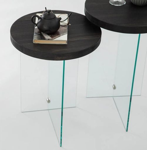 cumpără Măsuţă cafea Trendy Serenity 2, Antracit, Transparent, set în Chișinău 