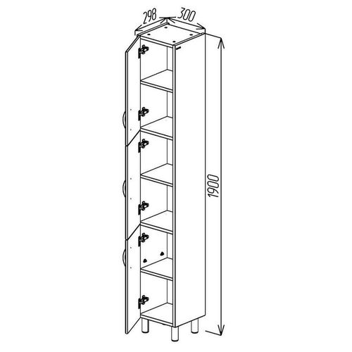 купить Шкаф-пенал Bayro Allure 300x1900 универсальный белый мат в Кишинёве 