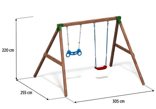 cumpără Teren de joacă Fungoo FLY 2.0 (with Flat Red Seat & Flat Green Seat) / teak impr. în Chișinău 