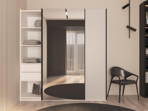 cumpără Dulap Bayro Top Line Napoli 2000x2300x580 белый, купе (604787) în Chișinău 