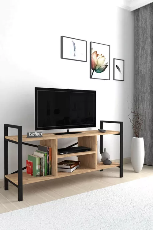 cumpără Comodă TV Bofigo Comoda, cadru metalic, 120x36,5x62,5 cm, Stejar (11-01-02) în Chișinău 