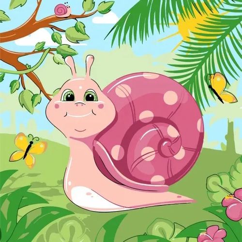 cumpără Tablou pe numere Strateg R18 /25 (ES0823)(70713) Melc cu fluturi, 30x30 cm în Chișinău 