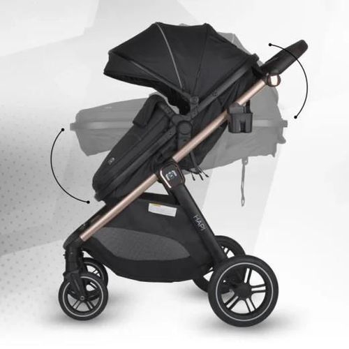 cumpără Сărucior pentru copii Coccolle Hapi Soley H2003 Carucior 3/1, Jet Black în Chișinău 